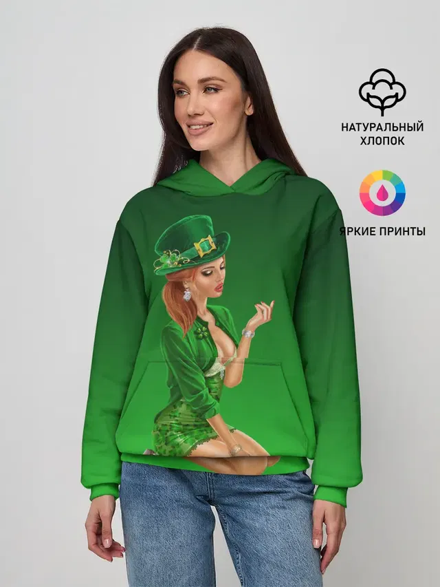 девушка лепрекон в зеленом