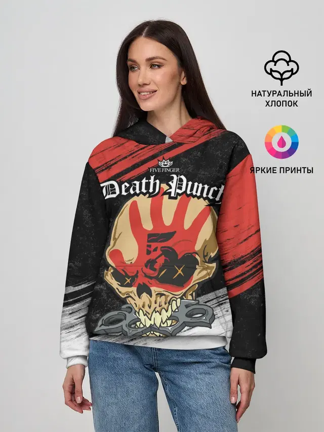 Женское худи с принтом «Five Finger Death Punch — Five Finger Death Punch [7]»