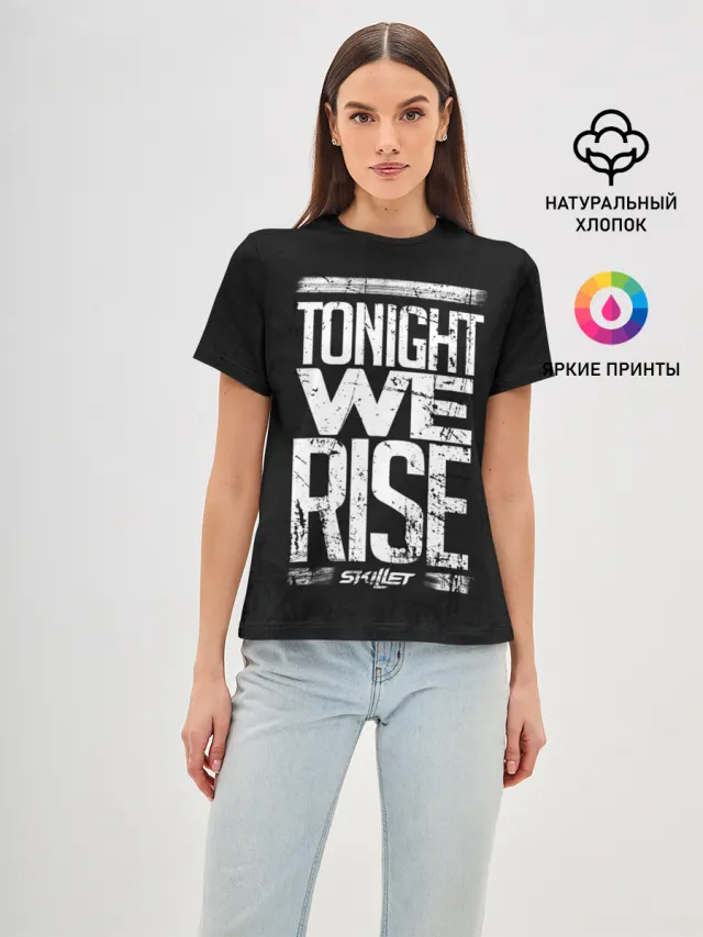 Женская базовая футболка с принтом «We Rise»