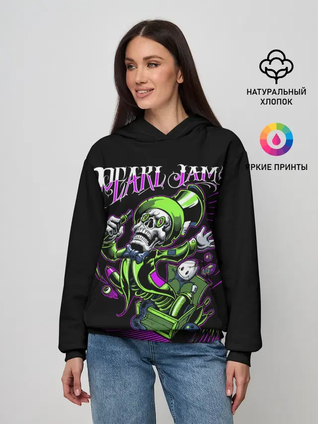 Женское худи с принтом «Pearl JAM»