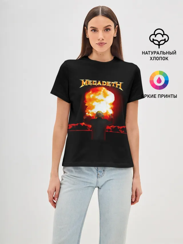 Женская базовая футболка с принтом «Megadeth»