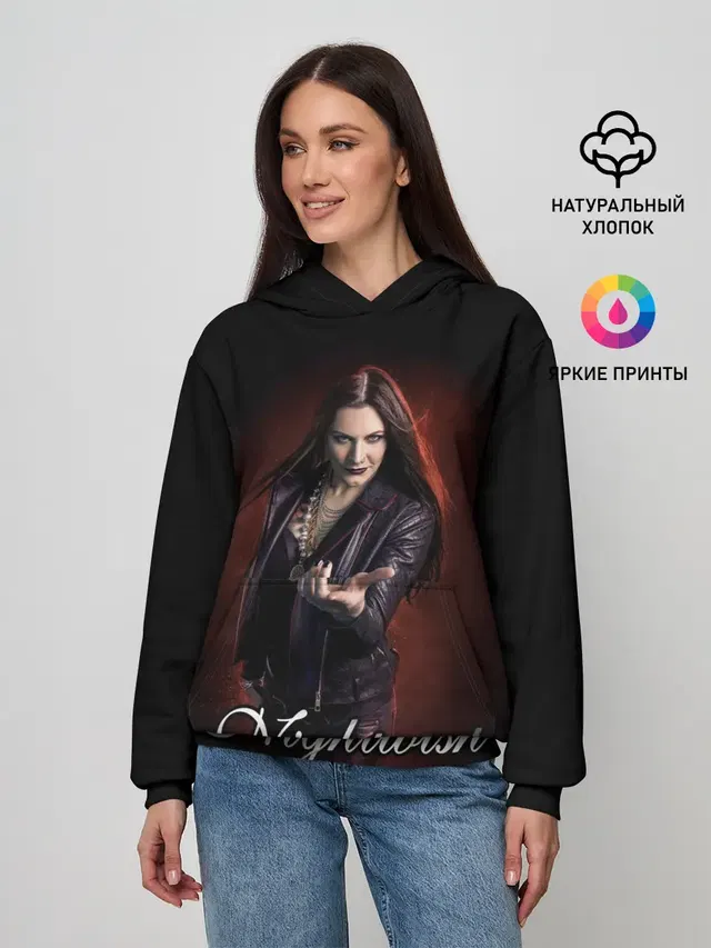 Женское худи с принтом «Разный рок — NIGHTWISH»