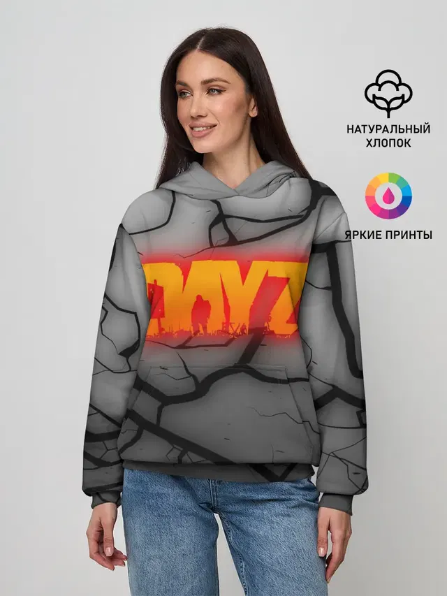 Женское худи с принтом «Cracks»