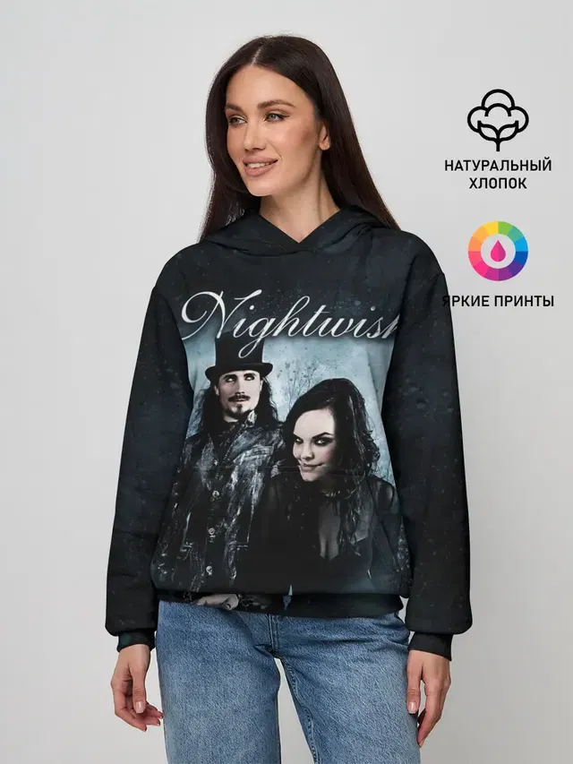 Женское худи с принтом «Музыкальная группа — NIGHTWISH»