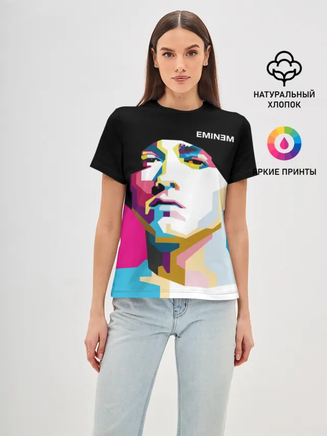 Женская базовая футболка с принтом «Pop Art»