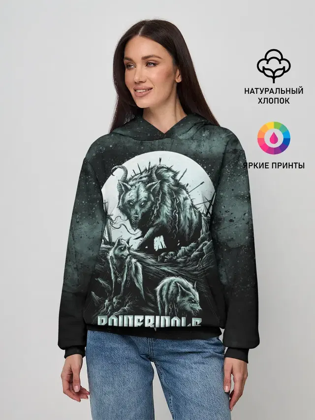 Женское худи с принтом «Wolf — Powerwolf»
