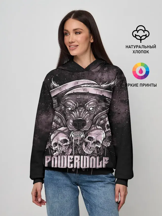 Женское худи с принтом «Wolf — Powerwolf»