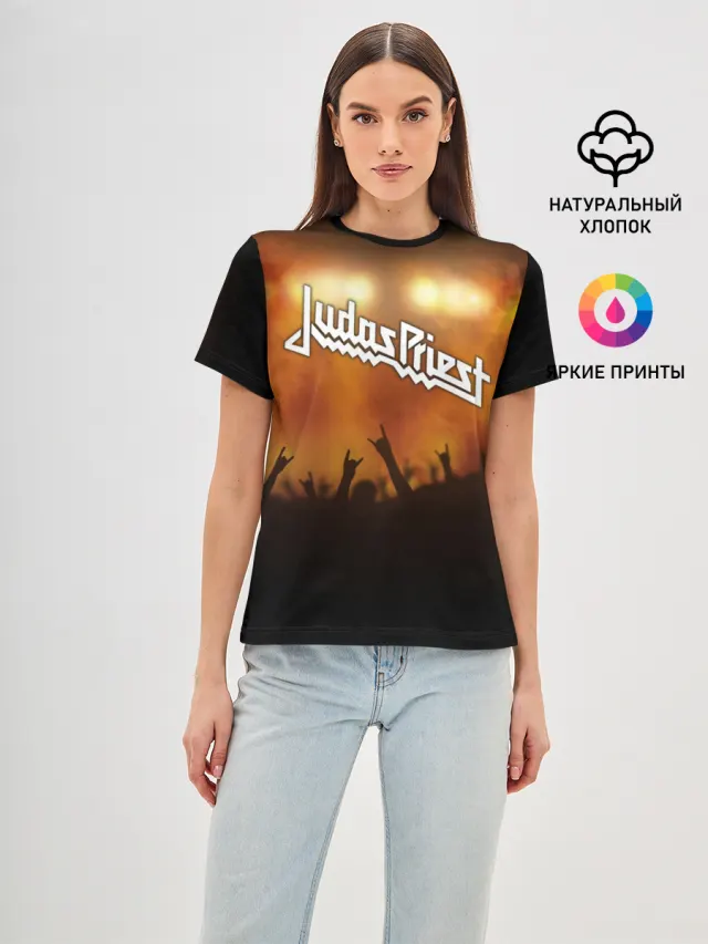 Женская базовая футболка с принтом «Judas Priest»