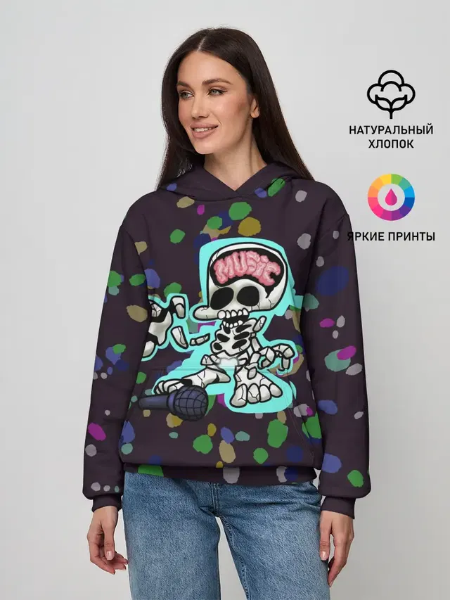 Женское худи с принтом «Skeleton»
