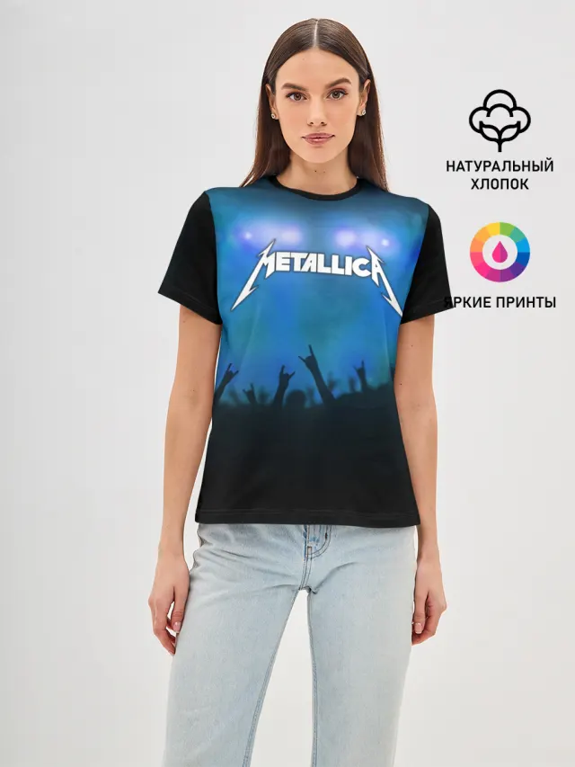 Женская базовая футболка с принтом «Metallica»