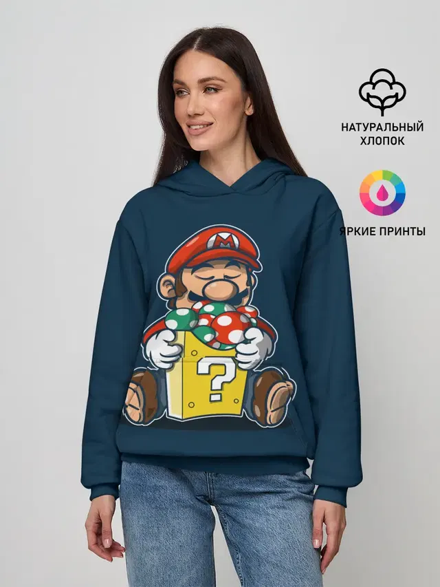 Женское худи с принтом «Super Mushroom»