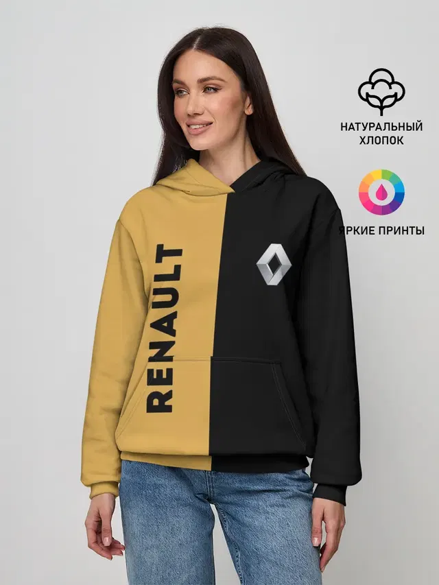 Женское худи с принтом «Renault — Passion for life»