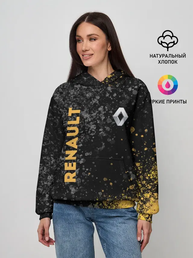 Женское худи с принтом «Renault — Брызги»