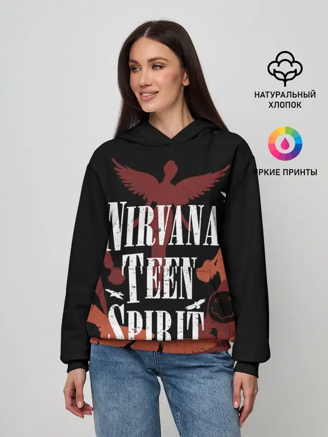 Женское худи с принтом «Nirvana Teen Spirit»