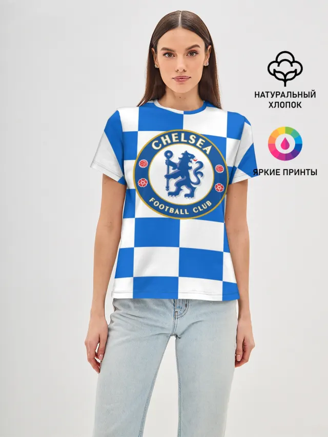 Женская базовая футболка с принтом «FC Chelsea»