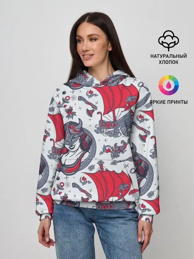 Корабли и девушка викинг
