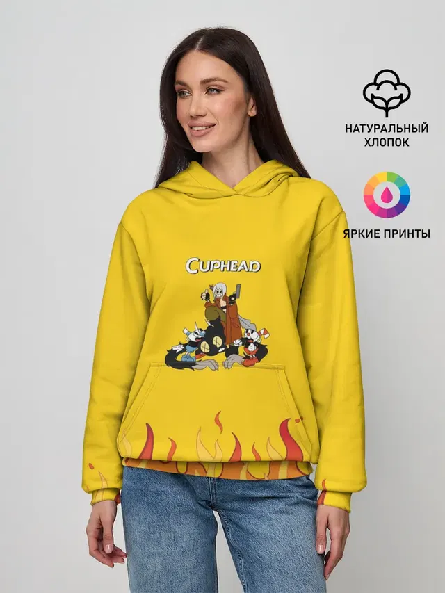 Женское худи с принтом «Cuphead Данте — ДАНТЕ»