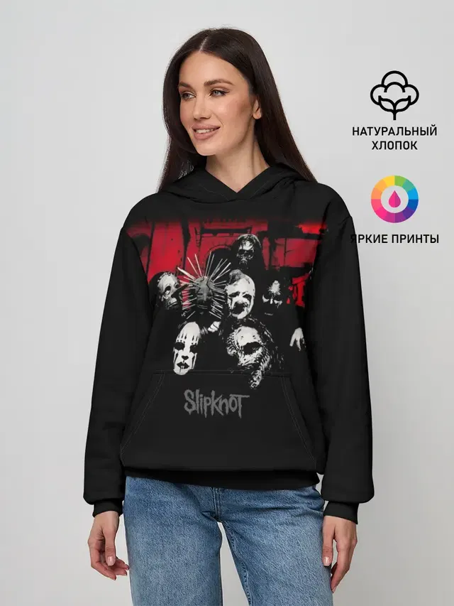 Женское худи с принтом «Slipknot Группа»