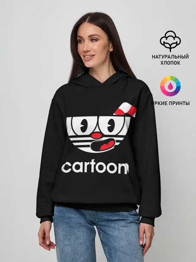 Женское худи с принтом «cartoon — КАПХЕД»