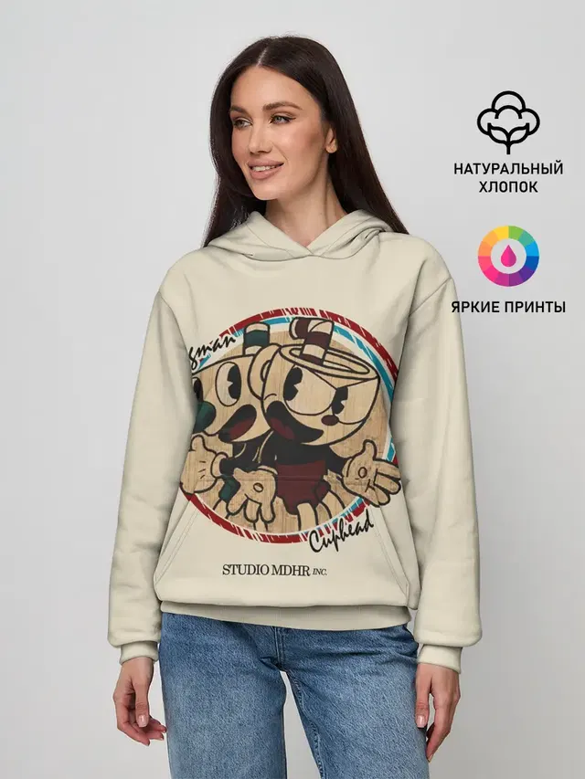 Женское худи с принтом «Cuphead»