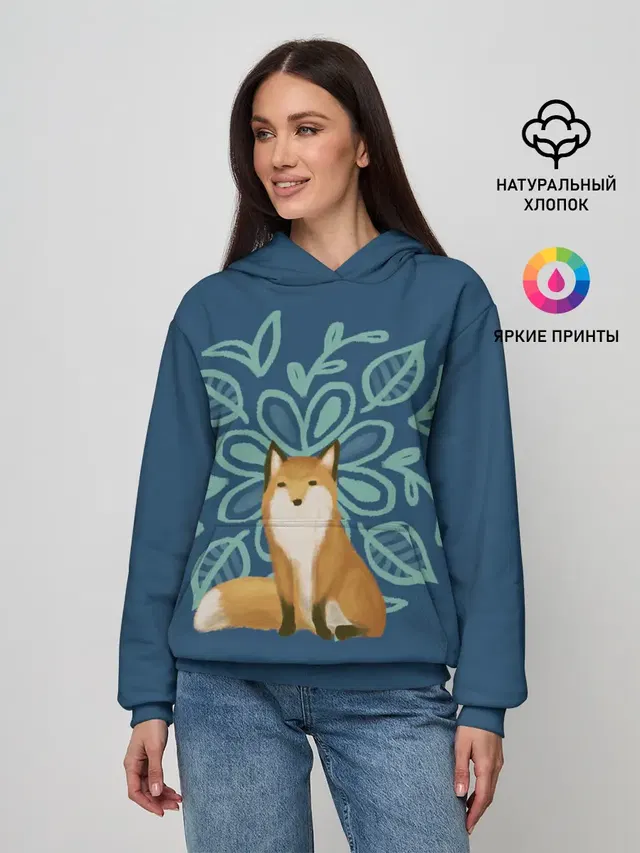 Лиса с цветочным узором