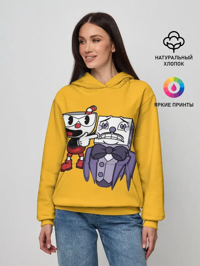 Женское худи с принтом «Cuphead (game)»