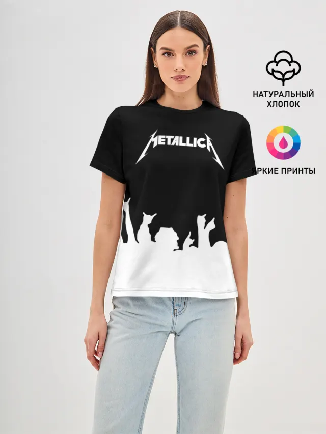 Женская базовая футболка с принтом «Metallica»