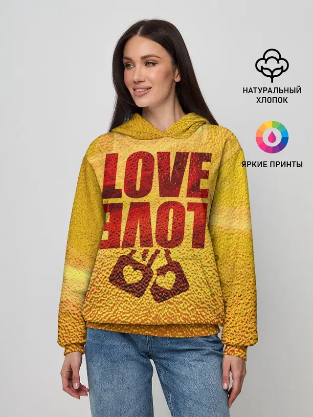 Женское худи с принтом «Разные тренды — LOVE»