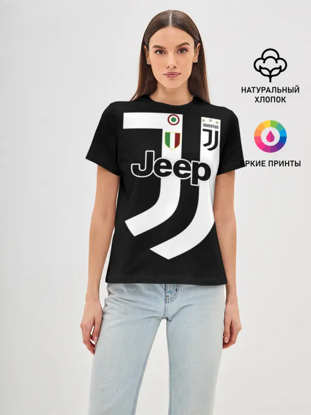 Женская базовая футболка с принтом «Ювентус — Juventus FIFA Edition»