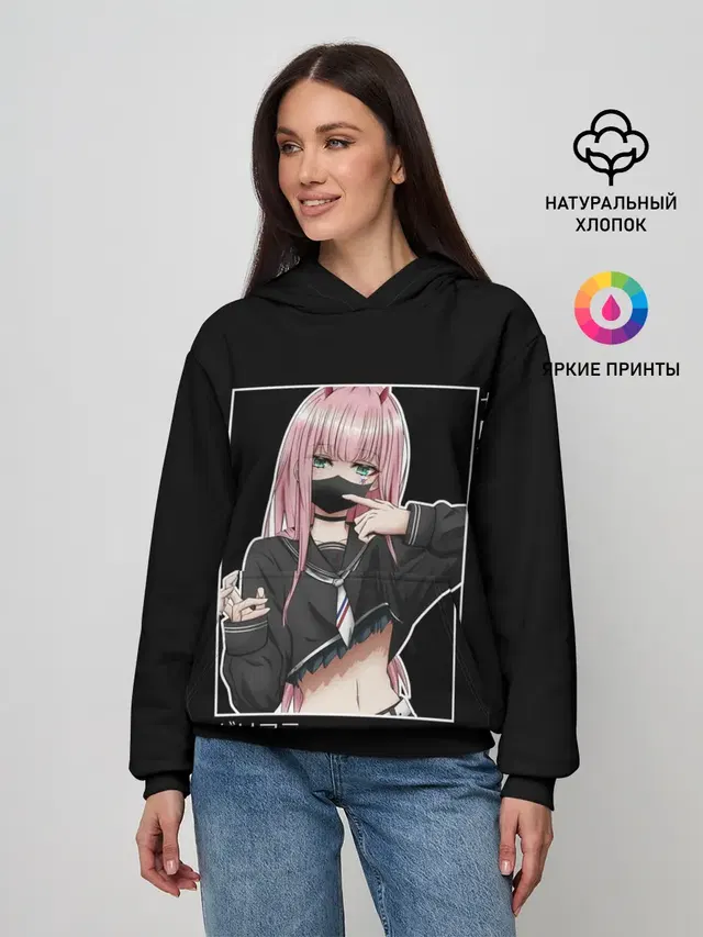 Женское худи с принтом «Zero Two»
