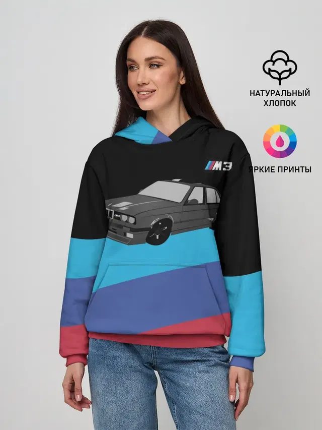 Женское худи с принтом «BMW — BMW M3»