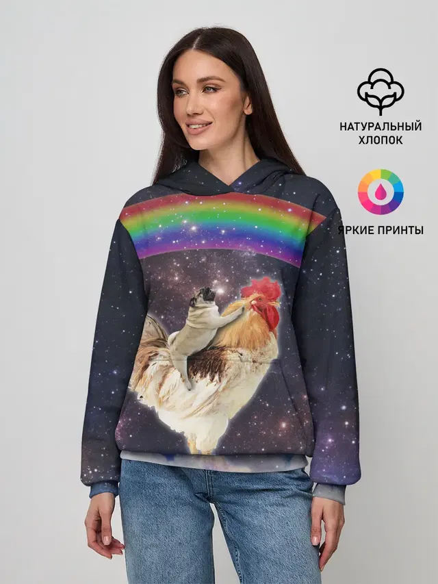 Мопс на курице в космосе