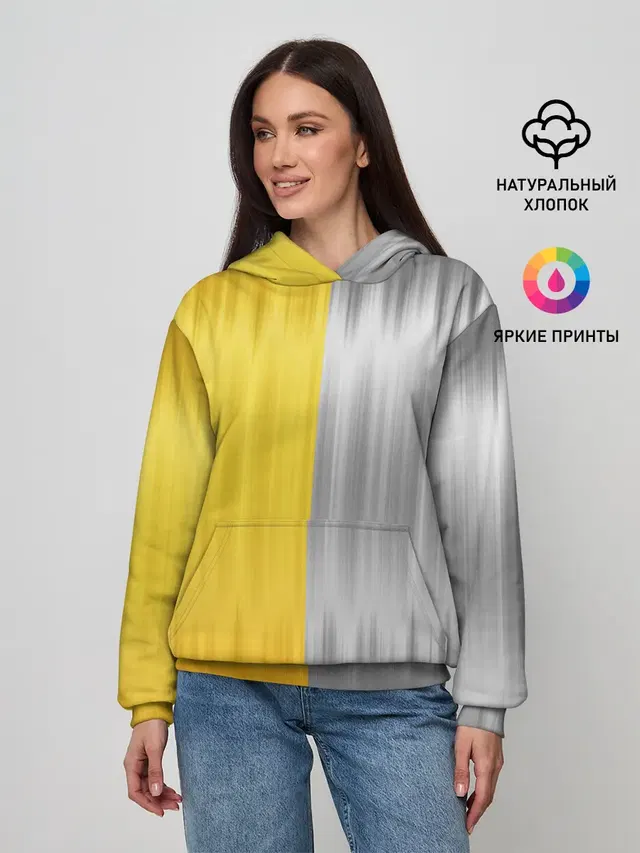 Женское худи с принтом «Текстуры — Gold and Silver»