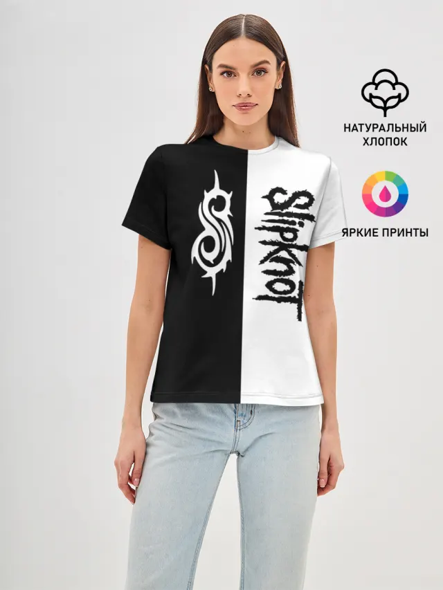 Женская базовая футболка с принтом «Slipknot»