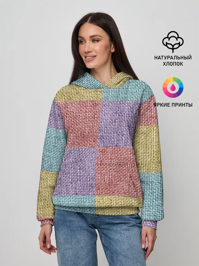 Женское худи с принтом «Patchwork»