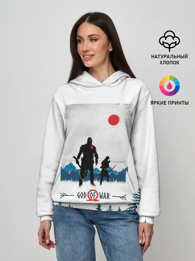 Женское худи с принтом «God whith son»