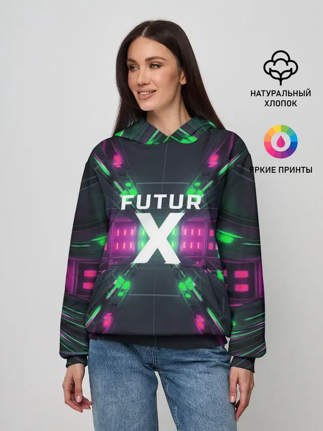 Женское худи с принтом «FuturX»