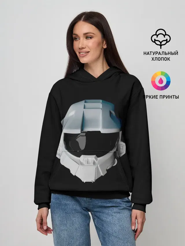 Женское худи с принтом «Master Chief — Halo Infinite White»