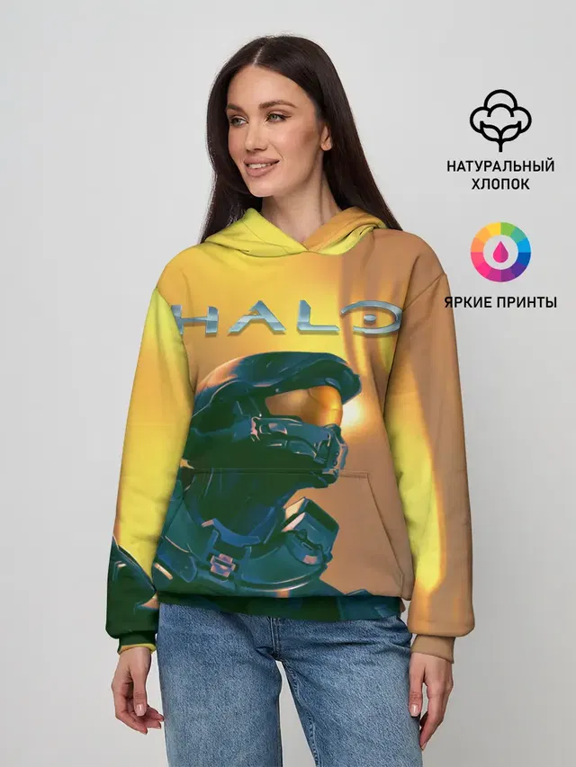 Женское худи с принтом «Halo — Мастер Чиф»