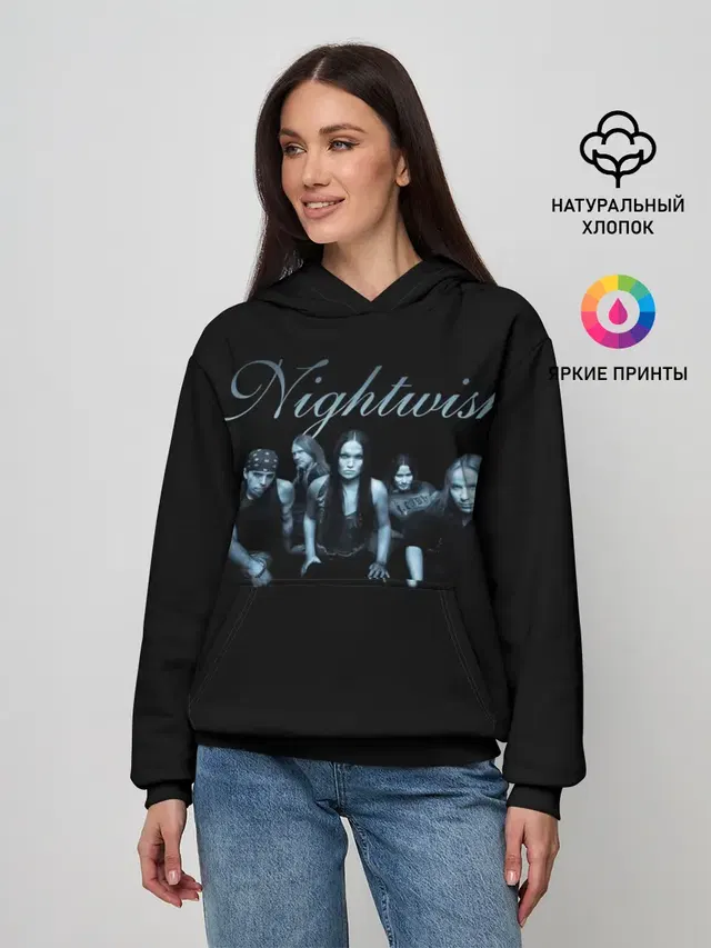 Женское худи с принтом «Nightwish with old members»