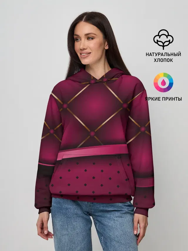 Женское худи с принтом «Abstract background — Luxury Red»