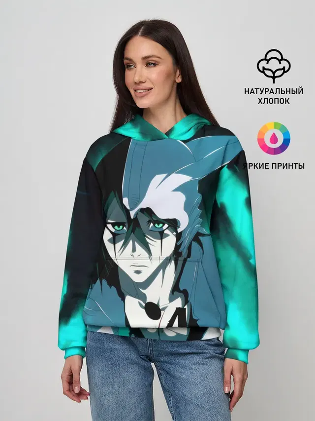 Женское худи с принтом «Bleach — Улькиорра Сифер — Ulquiorra»