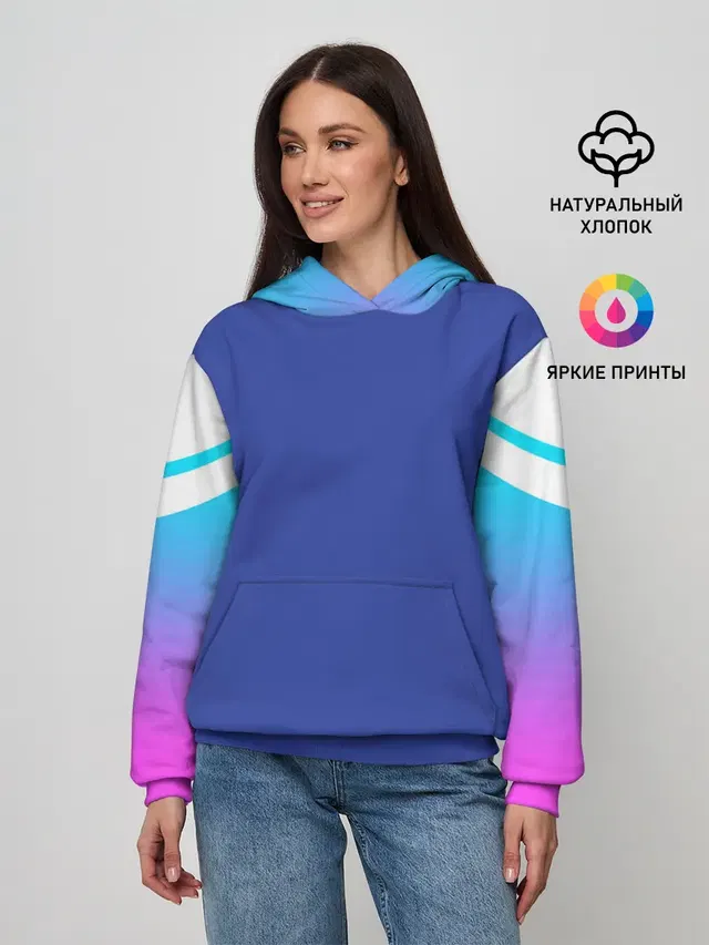 Женское худи с принтом «Neon Gradient Fitness Uniform»