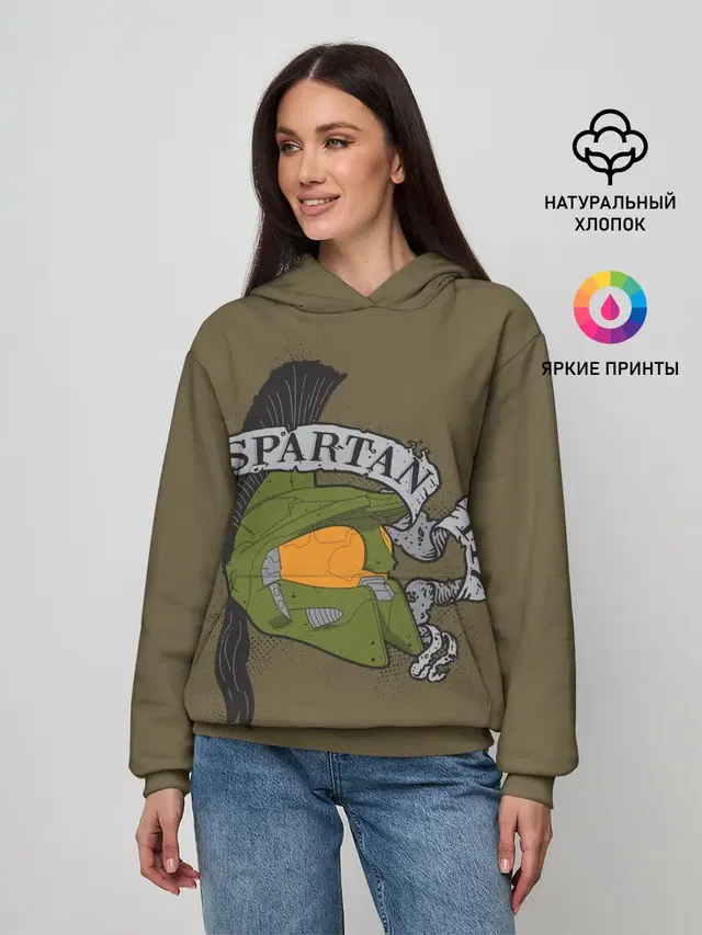Женское худи с принтом «Halo Spartans»
