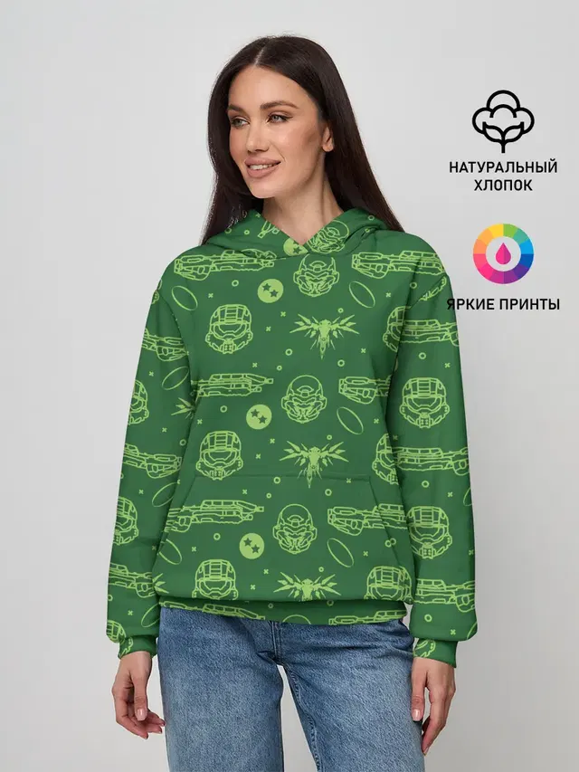 Женское худи с принтом «Halo Pattern»