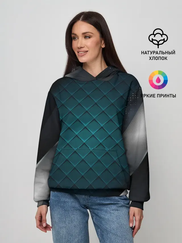 Женское худи с принтом «Популярные — 3D luxury metal»
