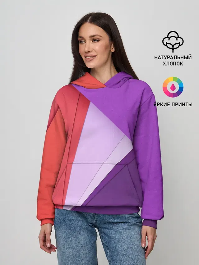 Женское худи с принтом «Абстракция — ORIGAMI»