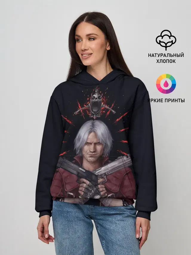 Женское худи с принтом «Devil May Cry — Saint Dante»