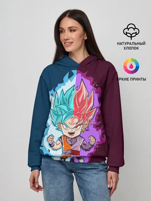 Женское худи с принтом «Vegeta power»