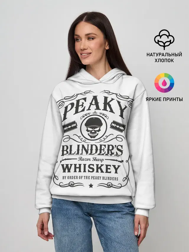 Женское худи с принтом «Острые Козырьки Whiskey»
